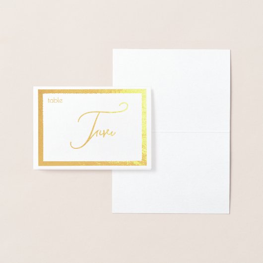 Elegant Foil Wedding Table Number Tent - FIVE (Anzeige)