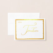 Elegant Foil Wedding Table Number Tent - FOURTEEN (Rückseite mit Umschlag)