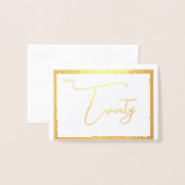 Elegant Foil Wedding Table Number Tent - TWENTY (Vorderseite mit Umschlag)