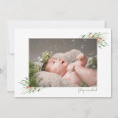 Elegant Foliage Berries Feliz Navidad Weihnachten (Vorderseite)