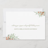 Elegant Foliage Berries Feliz Navidad Weihnachten (Rückseite)