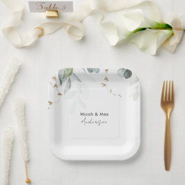 Elegant Foliage Couple Names White Pappteller
