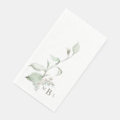 Elegant Foliage Gray Monogram Guest Handtücher Serviette (Ecke)