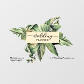 Elegant Foliage Greenerity Wedding Planner Fensteraufkleber (Blatt)