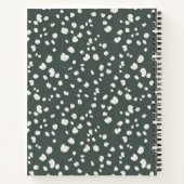 Elegant Forest Green Lunaria Monogram Hardcover Notizblock (Rückseite)