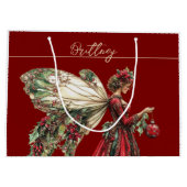 Elegant Forestcore Christmas Fairy Große Geschenktüte (Rückseite)