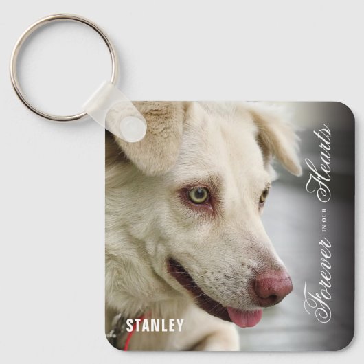 Elegant Forever in our Hearts Dog Memorial Schlüsselanhänger (Vorderseite)