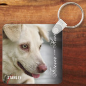 Elegant Forever in our Hearts Dog Memorial Schlüsselanhänger (Rückseite)