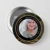 Elegant Forever in Our Hearts Gold Memorial Button (Vorne & Hinten)