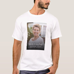Elegant Forever In Our Hearts Schrift Foto-Trauerf T-Shirt