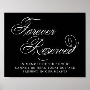 Elegant Forever reserviert White Script Memorial Poster