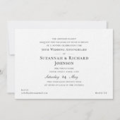 Elegant Formal 50. Hochzeit Jahrestag Dunkelgrau Einladung (Vorderseite)