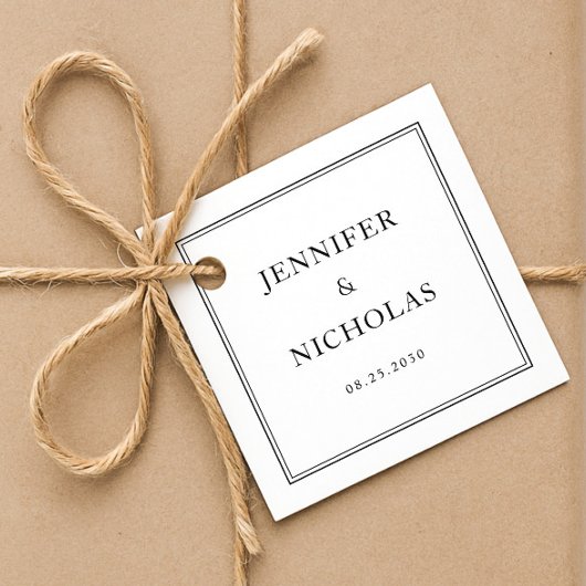 Elegant Formal Black And White Wedding Geschenkanhänger