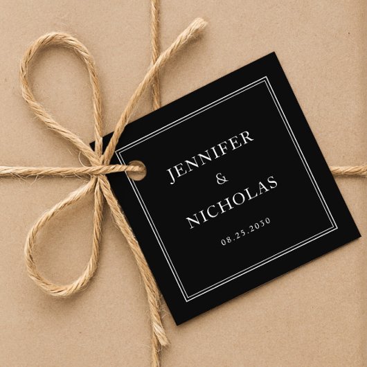 Elegant Formal Black Wedding Geschenkanhänger