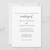Elegant Formal Black & White Wedding Invitation  Einladung (Vorderseite)