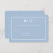 Elegant Formal Blue Wedding RSVP Karte (Vorne/Hinten)
