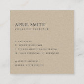 ELEGANT FORMAL BLUSH PINK ROSE GOLD LOTUS FLORAL QUADRATISCHE VISITENKARTE (Rückseite)