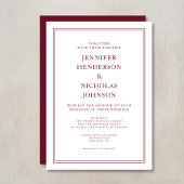 Elegant Formal Burgundy Red Wedding Einladung