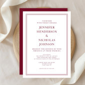 Elegant Formal Burgundy Red Wedding Einladung