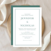 Elegant Formal Emerald Green Wedding Einladung