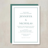 Elegant Formal Emerald Green Wedding Einladung