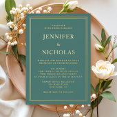 Elegant Formal Emerald Green Wedding Folieneinladung