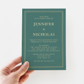 Elegant Formal Emerald Green Wedding Folieneinladung