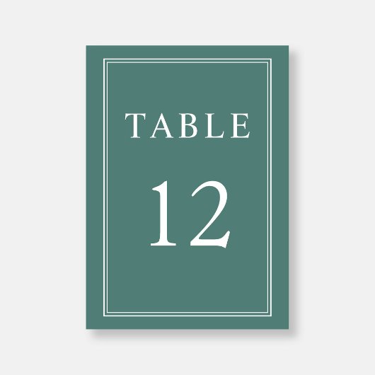 Elegant Formal Emerald Green Wedding Tischnummer