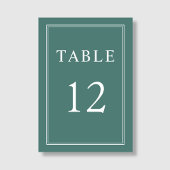 Elegant Formal Emerald Green Wedding Tischnummer