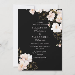 Elegant Formal Enchanted Wildflower Wedding Einladung