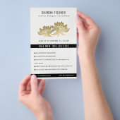 Elegant Formal Faux Gold Lotus Floral Business Flyer (Handgriff)