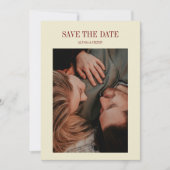 Elegant Formal Ivory Monogram Couple Photo Wedding Save The Date (Vorderseite)
