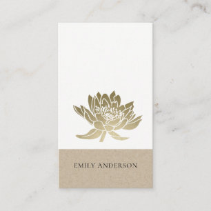 ELEGANT FORMAL KRAFT GLAM FALSCHES GOLD LOTUS BLUM VISITENKARTE