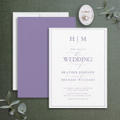 Elegant Formal Lilac Lavender Calligraphy Wedding Einladung