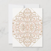 Elegant Formal Modern Lace Blush Pink and Gold RSVP Karte (Rückseite)
