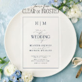 Elegant Formal Navy Blue Calligraphy Wedding Acryleinladungen