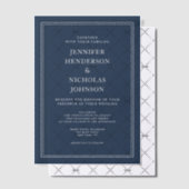 Elegant Formal Navy Blue Wedding Pergament Einladungen (Versetzt (Einladung))