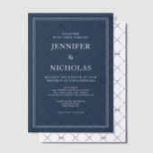 Elegant Formal Navy Blue Wedding Pergament Einladungen (Versetzt (Einladung))