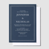 Elegant Formal Navy Blue Wedding Pergament Einladungen (Versetzt)