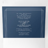 Elegant Formal Navy Bold Wedding Tri-Fold Dreifach Gefaltete Einladung (Innen Erste Seite)