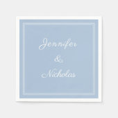 Elegant Formal Powder Blue Script Wedding Serviette (Vorderseite)