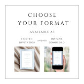 Elegant Formal Powder Blue Stripes Wedding Einladung