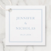 Elegant Formal Powder Blue Wedding Geschenkanhänger (Vorderseite)