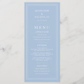 Elegant Formal Powder Blue Wedding Menükarte (Vorderseite)