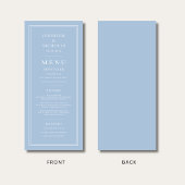 Elegant Formal Powder Blue Wedding Menükarte