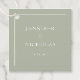 Elegant Formal Sage Green Wedding Geschenkanhänger