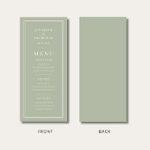 Elegant Formal Sage Green Wedding Menükarte