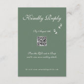 Elegant Formal Sage Olive Green Script Wedding Begleitkarte (Vorderseite)