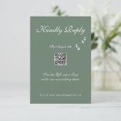 Elegant Formal Sage Olive Green Script Wedding Begleitkarte (Stehend Vorderseite)