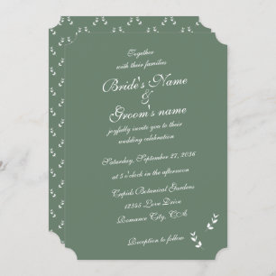 Elegant Formal Sage Olive Green Script Wedding Einladung